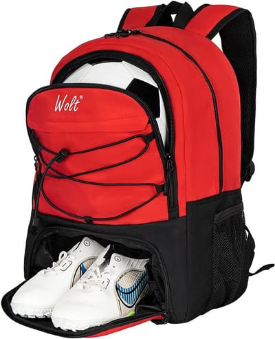Sportrugzak - Voetbaltas Gymtas - Sportuitrusting Dragen - Apart Schoenenvak - 30 Liter Capaciteit - Zwart