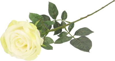 Top Art Kunstbloem roos Nova - warm wit - 75 cm - kunststof steel - decoratie bloemen