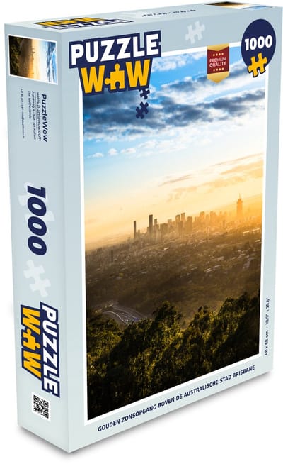 Puzzel Gouden zonsopgang boven de Australische stad Brisbane - Legpuzzel - Puzzel 1000 stukjes volwassenen