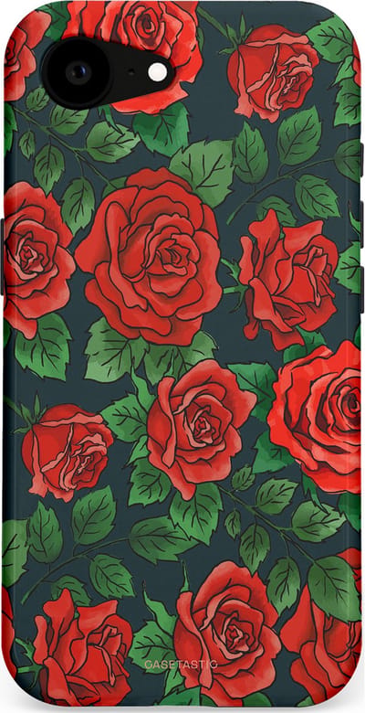 Casetastic Hoesje Geschikt voor Apple iPhone 16e Magsafe - Stijlvolle Beschermende Duo-layer Case - Rozen rood