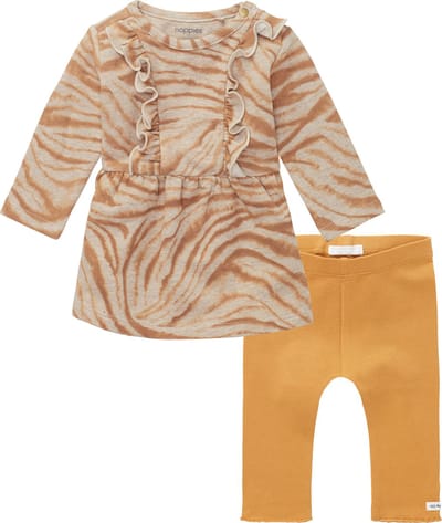 Noppies - kledingset - Meisjes - 2delig - Jurk Searcy Sand Melange - Legging Nowata Apple Cinnamon - Maat 92