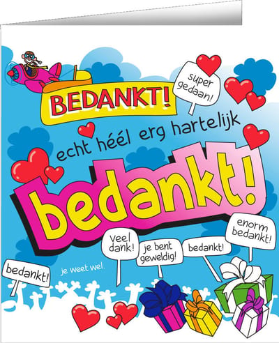 Wenskaarten - Bedankt cartoon
