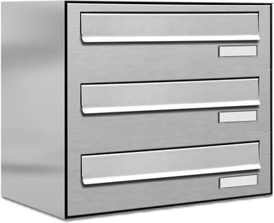 Brulo - brievenbus - inbouw - 3 adressen - RVS