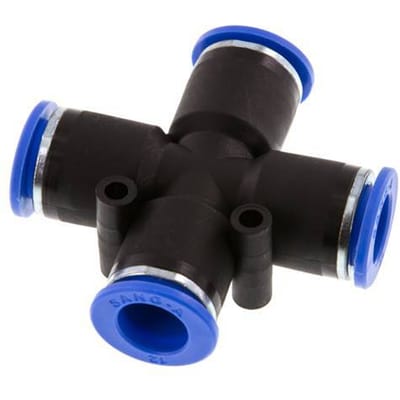 12mm Cross PA 66 Insteekfitting NBR