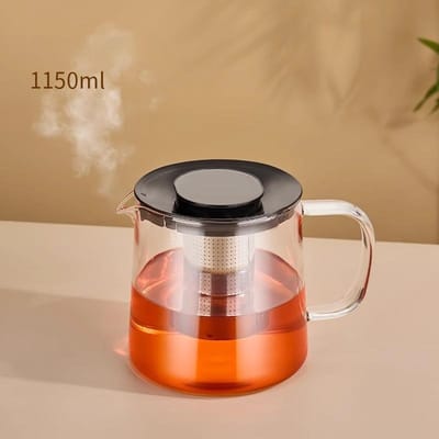 Koffiepot Bloem Theepot Chinese Pyrex Theepot Verwarming Glas Theeset Hoog Borosilicaatglas Koffiepot beige