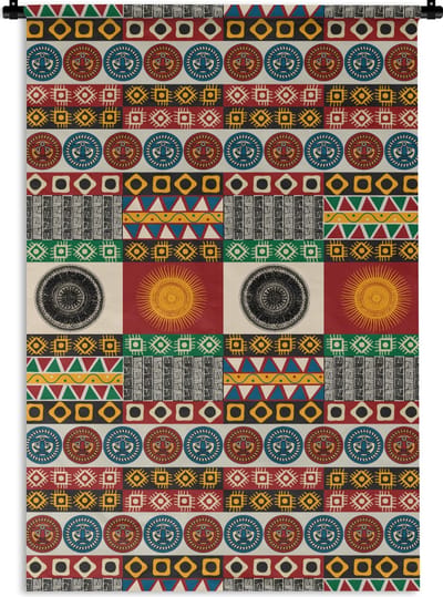 Wandkleed - Wanddoek - Patronen - Maya - Details - Zuid-Amerika - 60x90 cm - Wandtapijt