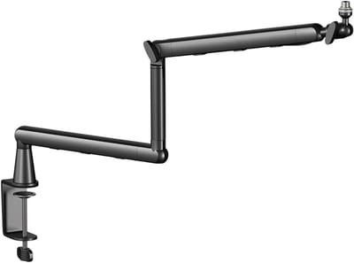 Microfoon Boom Arm - Verstelbare Standaard - Muziek Opnemen - Schokabsorberende Klem - 64 cm - Zwart