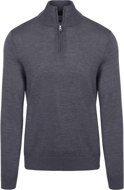 King Essentials The Michael Half Zip Pull Merino Antraciet - Maat XXL - Heren - Pullovers