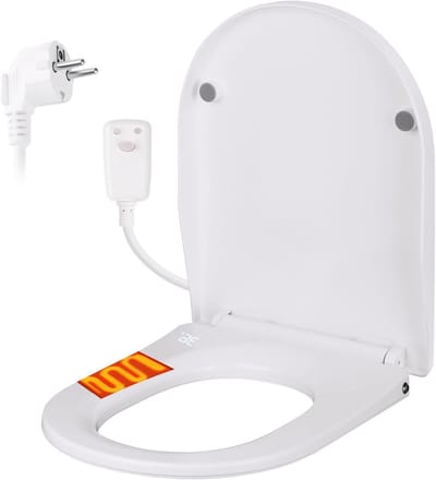 Intelligente Toiletbril - Bidet WC Deksel - Verhoogd Comfort - Verwarmde Zitting - 46 x 35.5 cm - Wit