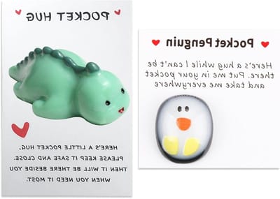 2 stuks mini-pinguïn zakomarming met wenskaart cadeaus voor lange relaties