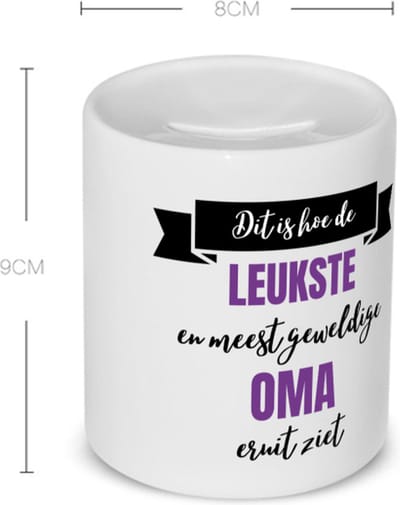 Akyol - meest geweldige oma Spaarpot - Oma - beste oma - verjaardagscadeau - cadeau voor oma - kado - 350 ML inhoud
