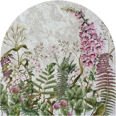 Vooraf gelijmd vliesbehang met gigantische muurschilderingen - BOOG BLOEMENCOMPOSITIE OP BETON - 60x60cm
