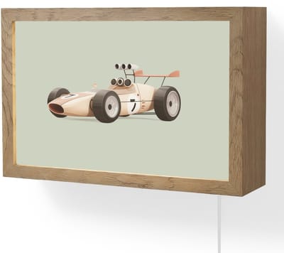 Wandlamp 30x20 cm - Oplaadbaar - Beige - Raceauto - Groen - Wandlampen binnen woonkamer - Slaapkamer lamp met kabel - Decoratieve nachtlamp - Vloerlamp snoer