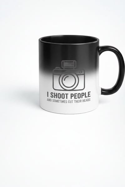 I Shoot People Funny Fotografie Mok - Zwarte Magische Warmtegevoelige Koffiemok