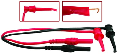 Haak Meetkabel - 33cm - Voor Meetapparatuur met Standaard Banaanplug - Testkabel Accessoire [25383]