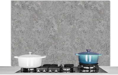Spatscherm keuken 120x80 cm - Kookplaat achterwand Patroon - Cement - Beton print - Muurbeschermer - Spatwand fornuis - Hoogwaardig aluminium