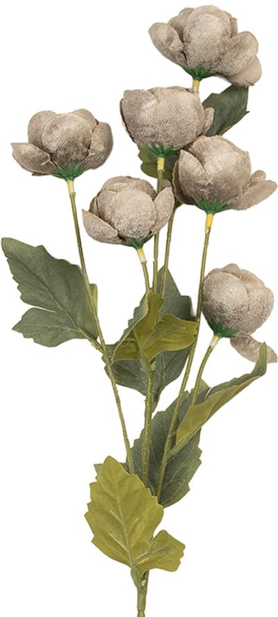 Clayre & Eef Kunstbloem 10x10x63 cm Grijs Kunststof