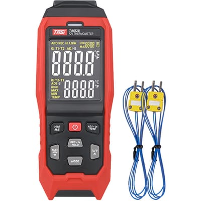 TASI TA612A Eenkanaals K/ J-type Thermokoppelthermometer -200~1372 celsius / -328~2501 Fahrenheit Handheld TA612B