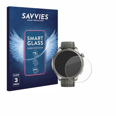 3 Stuks Savvies Screenprotector - geschikt voor Huami Amazfit Balance - beschermfolie glas transparant