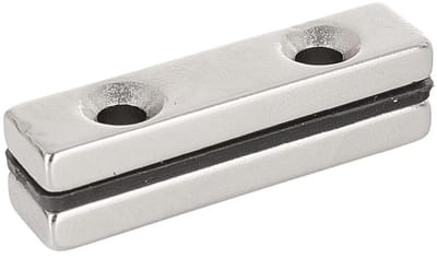 GEKO Rechthoekige neodymiummagneten - schroefgaten - 40x10x5 mm - 2 stuks