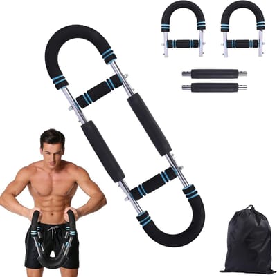 Verstelbare U-vormige Arm Trainer en Spiertrainer met 30-50kg Weerstand, Ideaal voor Fitness, Thuis en Reizen