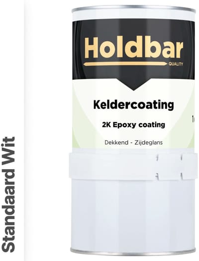 Holdbar Keldercoating Standaard Wit 1 kg - Kelder waterdicht maken - Alle Kleuren - Kelder Epoxy - Krasvast - Eenvoudig reinigbaar - Vochtregulerend - 2 Componenten