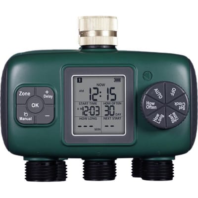 Minuteur d'arrosage Écran LCD Valve en laiton Minuteur d'irrigation Minuteur 3 sorties pour l'irrigation du jardin