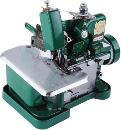 Naaimachine Overlocker - Industriële Lockmachine - Stofnaad Afwerking - Gietijzeren Behuizing - Groen