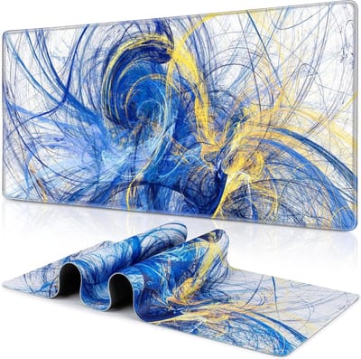 StayPowered XXL Muismat - Verbeter je game-ervaring moeiteloos - Extra Groot 900x400 mm - Gladde Oppervlakte - Antislip Onderkant - Professioneel Gestikte Randen - Waterdicht - Eenvoudig Schoon te Maken - Abstract - Levering Sneller dan Aangegeven!