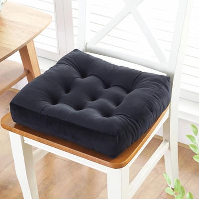 Vierkante Stoelkussens - Zitmatten - Comfortabel Zitten - Royale Vulling - 50x50x10cm - Zwart
