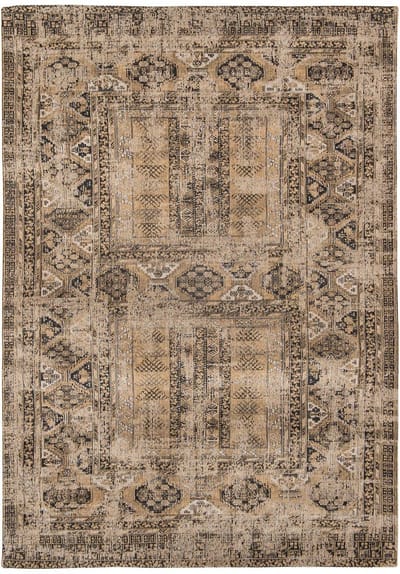 Wasbaar Binnen & Buiten Vloerkleed - 200 x 280 cm - Louis De Poortere Hadschlu Agha Old Gold - Laagpolig Tapijt - Gerecycled PET - Made in Belgium - Circulair