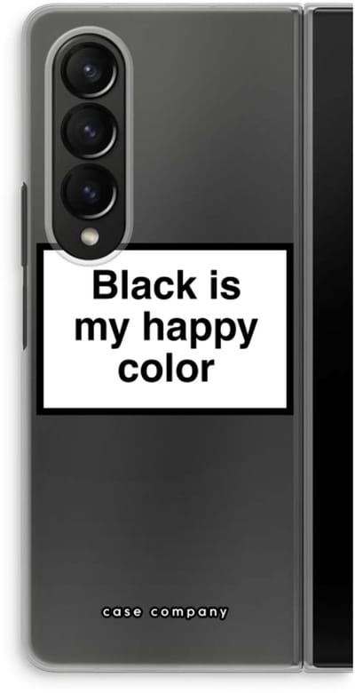 Case Company® - Hoesje geschikt voor Samsung Galaxy Z Fold4 hoesje - Black is my happy color - Soft Cover Telefoonhoesje - Bescherming aan alle Kanten en Schermrand