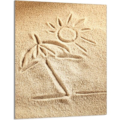 TMK ArtDeko - Snijplank - 40x52 cm - Hartglas - Motief: Strand
