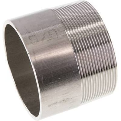 R 3'' Buitendraad x 88.9mm RVS Pijpnippel met Las uiteinde 20 Bar DIN 2982 - 70mm - FL2S-MS-ST-300R-88P9-70L