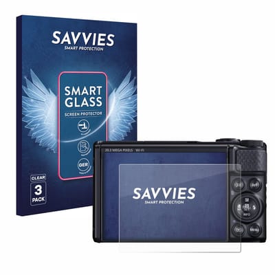 3 Stuks Savvies Screenprotector - geschikt voor Canon PowerShot SX740 HS / Lite - beschermfolie glas transparant