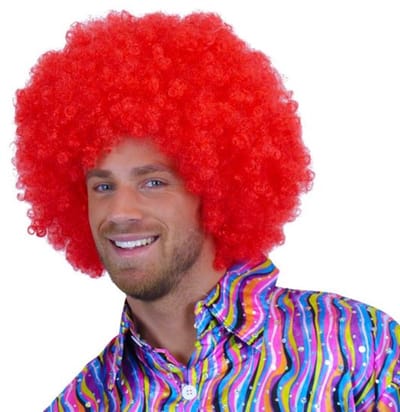 Super afro pruik felrood