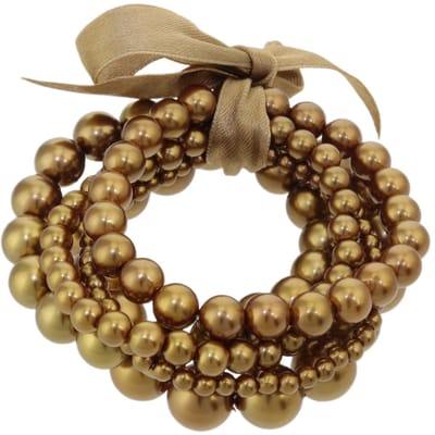 Behave - elastische armbandset met parels - goudkleur - feestelijk
