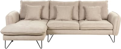 SERSAN - Hoekbank - Beige - Rechtszijdig - Chenille