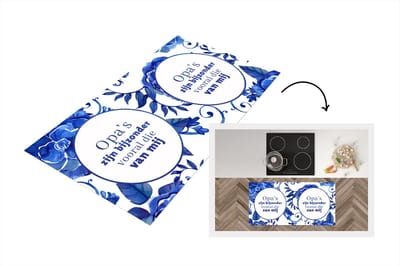 Keukenloper - Loper keuken - Quotes - 'Opa's zijn bijzonder vooral die van mij' - Blauw - Spreuken - 120x60 cm - Keukenloper vinyl