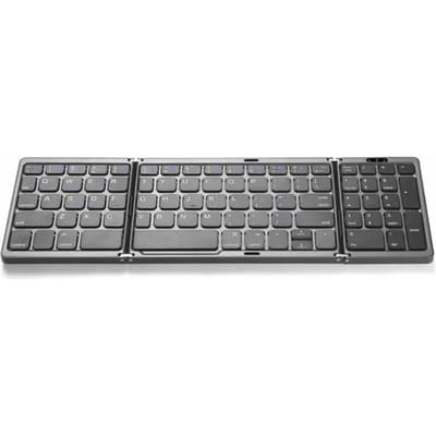 Opvouwbaar Draadloos Bluetooth Toetsenbord Oplaadbaar Vouwtoetsenbord Voor IPAD Mobiele Tablet Notebook Kantoor Mini Draadloos toetsenbord without Touchpad grijze kleur