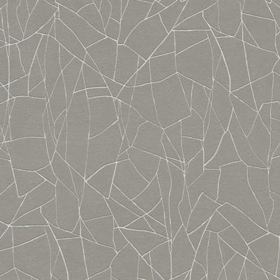 Grafisch behang Profhome 399343-GU vliesbehang licht gestructureerd met abstract patroon glanzend grijs wit 5,33 m2