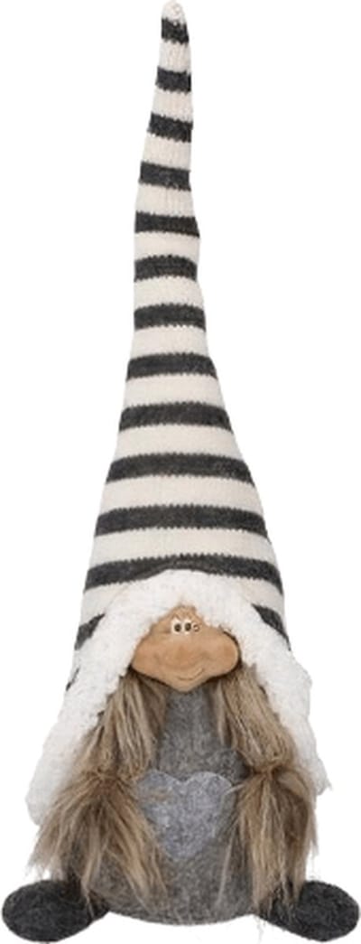 Gnoom - gnome - kerstkabouter - vrouwelijke kerstkabouter - grijs
