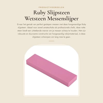 Dailygoods - Ruby Slijpsteen - Wetsteen Messenslijper - Professionele Polijstolie - Elegante kleur - Slijpgereedschap - Geschikt voor keukenmessen - 3...