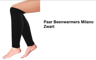Paar Beenwarmers Milano ribbel zwart - Merk Partyxplosion - Thema feest party disco festival partyfeest