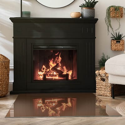Coloray Vloerplaat Houtkachel - Plaat voor Onder Houtkachel - 100 cm x 70 cm - Open Haard Accessoires - Bruin Vloerplaat Kachel - Plaat Kachel - Plaat onder Houtkachel - Kachel Onderplaat - Onderplaat