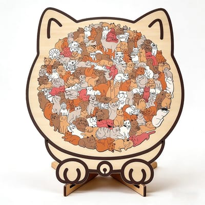 Dailygoods- Kattenpuzzel 135 stukjes - Houten Puzzel - Onregelmatige Vormen - Creatief Cadeau - Meditatieve Puzzelervaring - Hoogwaardige Decoratie - Legpuzzel