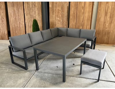 Loungehoek Nayan aluminium antraciet incl. 1 gratis footrest