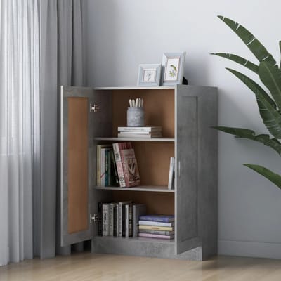 vidaXL - Boekenkast - 82,5x30,5x115 - cm - bewerlt - hout - betongrijs