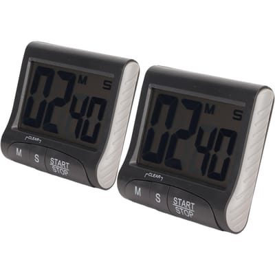 2 STUKS Digitale Timer Multifunctionele Magnetische Digitale Afteltimer met Groot Digitaal Display voor black