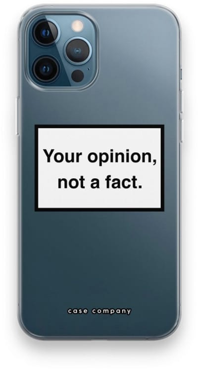 Case Company® - Hoesje geschikt voor iPhone 12 Pro hoesje - Your opinion - Soft Cover Telefoonhoesje - Bescherming aan alle Kanten en Schermrand